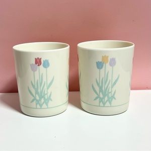 Vintage retro art deco tulip cups